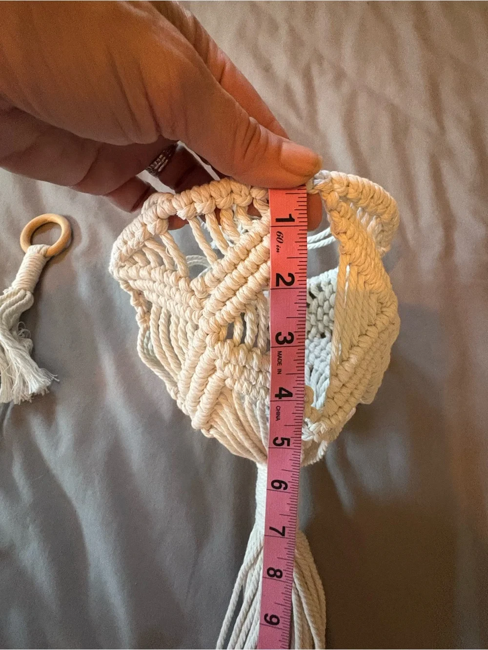 Set of 2 Macramé Plant Hangers - Cream Boho Décor